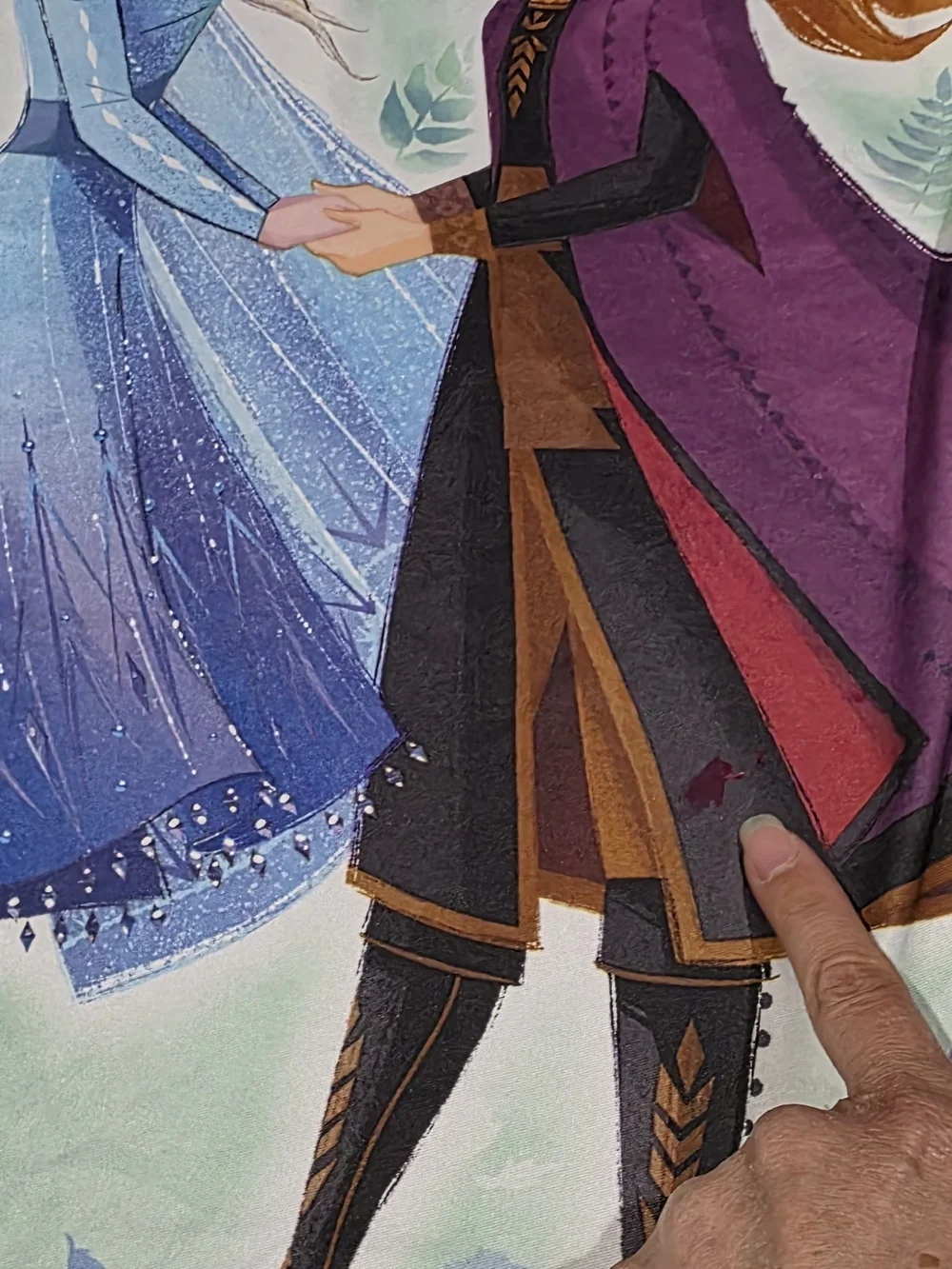 Disney Frozen Elsa & Anna Light Blue Purple Nightgown - Picture 3 of 6